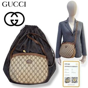 ✨👜Gucci GG Monogram Ophidia Style Vintage Shoulder with Certificate✨